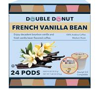 Double Donut French Vanilla Coffee Pods, Vanilla Bean Flavour, Recyclable Vanilla Capsules for Keurig K Cups Coffee Machines by Double Donut