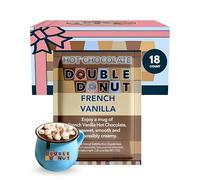 Double Donut French Vanilla Hot Chocolate Mix Packets, Flavored French Vanilla Hot Cocoa Mix, 18 Count