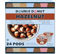 Double Donut Hazelnut Coffee in Recyclable Single Serving Coffee Capsules for All Hazelnut Coffee K Cups, Medium Roast by Double Donut, Pack of 24