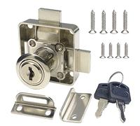Double Door Cabinet Lock with Double Deadbolt [Keyed Alike] - Left Side Mount, Drilling Diameter 3/4"/19mm for (3/5"-/15mm -7/8"-/22mm) Door Panel (1 Pack)