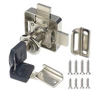 Double Door Cabinet Lock with Double Deadbolt - Left Door Installation, Fits 3/5" to 7/8" Thick Panels (1 Pack)