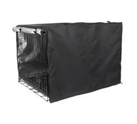 Double Door Dog Crate Cover - Blocks Light Out, Heavy Duty Oxford Fabric Visual Style, 107x72x77cm Dimensions + Elastic Loops, Breathable Window Sunshade - for Puppy Training & Wire Cages