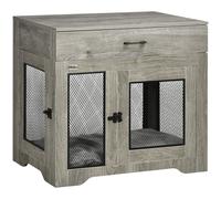 Double-Door Dog Kennel Furniture Pet Crate, for Medium Dogs, Indoor Use - Grey