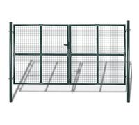 Double Door Fence Gate 300x150 cm Powder-Coated Steel vidaXL