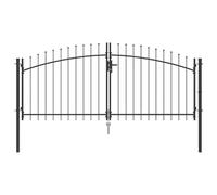 Double Door Fence Gate with Spear Top Garden Yard Entryway Multi Sizes vidaXL