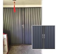 Double-Door Folding Doors 190 200 210 220 230 Cm Height, Aluminum Alloy Accordion Door with Lock, Invisible Foldable Partition for Balcony/Patio/Living Room(230x230cm)