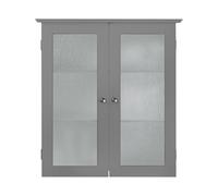 Teamson Home Bathroom Connor Wall Cabinet With 2 Glass Doors Grey Teamson Home Grey