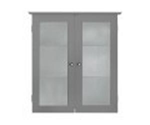 Double Door Freestanding Bathroom Cloakroom Vanity Cupboard Storage Unit Grey