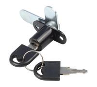 Double Door Lock for Filing Cabinet Mailbox, 7-Shaped Zinc Alloy Security Lock with Keys, 16/19mm Metal Cupboard Locker, Black