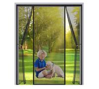 Double Door Magnetic Fly Screen Door 190x220cm,Anti Mosquito Mesh Fly Curtain with Powerful Magnets, Easy to Install Without Drilling,Keep Fly Bug Out,for Children's Room/Patio/Balcony,Black