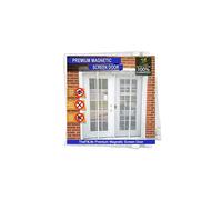 Double Door Magnetic Fly Screens for Doors Mesh Curtain with Full Frame Hook and Loop Powerful Magnets Snap Shut Automatically for Patio Door Sliding