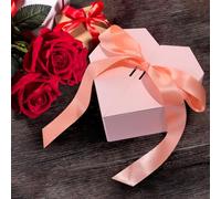 Double Door Ribbon Bow Heart-Shaped Valentine's Day Gift Box, Jewelry Box, Heart Florist Gift Boxes, Gift Boxes for Flowers, Candies, and Chocolates (pink)