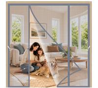 Double Door Screen Magnetic 185x190cm Install and Remove Easily Whenever You Need for Generous doorways Between lounges and Outdoor Areas Grey