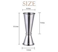 Double-dose cocktail jigger, 30ml/60ml stainless steel measuring cup, for craft drinks