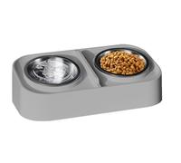 Double | Double Raised Cat Feeder | Ceramic Anti Slanted Design Anti Slip Animal Feeder For Apartment And Urban Life