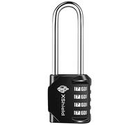 Double Dragon 1-Pack Heavy Duty Combination Padlock | 49mm x 42mm | 4-Digit Resettable Code | Long Hardened Shackles | Weather-Resistant Security Lock for Lockers, Gates, Luggage & Outdoor Use