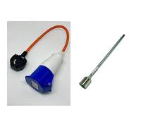 Double Dragon, 13A to 16A Fly Lead Converter, Socket Adapter, UK 230V-240V Mains Electric Supply Hook-Up Cable Converter, for Caravan, Campervan, Boat, Motorhome, Site Connector, with 3 Pin UK Plug