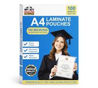Double Dragon, 160 Micron, A4 Laminating Pouches, Pack of 100 | Gloss Finish & Durable | Long-Lasting Protection for Documents | Premium, Water-Resistant Laminating Sheets for Certificates Photos, etc