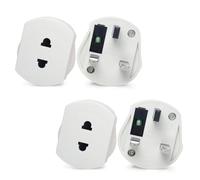 Double Dragon 2-Pack UK Electric Toothbrush & Shaver Plug Adapter | 2-Pin to 3-Pin Bathroom Converter | Supports UK EU Round & US Flat 2-Pin Plugs | 1A Fused | Compatible with Oral-B, Braun, Philips