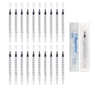 Double Dragon 20Pcs 1ml Disposable Plastic Colostrum Syringes with Caps | No-Needle Liquid Measuring Syringes with Comfortable Grip for Lab Work, Pet & Plant Feeding, Crafting & Glue Application