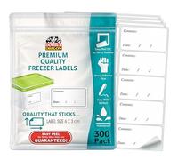 Double Dragon 300-Pack Premium Removable Freezer Stickers-6x3cm |Easy Peel Off with No Sticky Residue | Strong Adhesive, Easy to Write Surface | Waterproof Labels for Food Containers, Baby Pots etc
