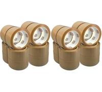 Double Dragon Brown Packing Tape - 48mm x 66m (12 Rolls) | Heavy-Duty Parcel Packaging Tape for Box Sealing | Ideal for Packing, Moving, Shipping, Storage & eCommerce Packaging | Carton & Postal Use