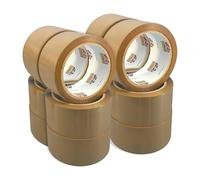 Double Dragon Brown Packing Tape - 48mm x 66m (12 Rolls) | Heavy-Duty Parcel Packaging Tape for Box Sealing | Ideal for Packing, Moving, Shipping, Storage & eCommerce Packaging | Carton & Postal Use