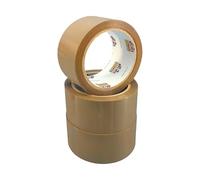 Double Dragon Brown Packing Tape - 48mm x 66m (3 Rolls) | Heavy-Duty Parcel Packaging Tape for Secure Box Sealing | Ideal for Packing, Shipping, Moving, Storage, eCommerce | Carton & Postal Use