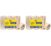 Double Dragon Clear Packaging Tape - Heavy-Duty, 48mm wide x 66m long (12 Rolls) | Strong Adhesive Cellotape Sellotape for Boxes, Parcels, Moving & Long-Term Storage | Transparent Sealing Tape