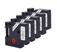 Double Dragon Compatible Dymo D1 Label Tape 45013, A45013, S0720530 | Refill for LabelManager 160 210D 280 360D 420P, LabelWriter 450 Duo, LabelPoint 100 150 250 | Black on White 12mm x 7m (5-Pack)