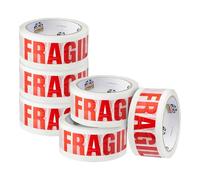 Double Dragon Extra Thick Fragile Printed Tape - 48mm wide, 66m long (Pack of 6) | Tear-Resistant, High-Tack & Long-Lasting | Ideal for Packing, Moving, Shipping, Labelling | Fits Dispensers etc