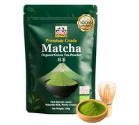Double Dragon Organic Matcha Green Tea Powder 100g - Premium Ceremonial Grade Japanese Stone-Ground Matcha Powder | Antioxidant Rich Matcha Tea for Lattes, Smoothies & Baking | Vegan and Gluten-Free