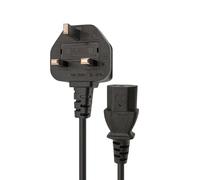 Double Dragon UK 3-Pin Plug to IEC C13 Power Cable - 3 Metre | 10A Fused BS1363 Plug | VDE Certified H05VV-F 3G 1.0mm² Copper Core | CE & BS Approved Black PVC Kettle Lead for PC, Monitor, Printer etc