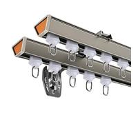 Double Drapery Track System - Side/Ceiling Mount Curtain Rail for Windows, Drapes, Room Dividers - Versatile Gray, 190cm (6.2ft) for Living Room & Bedroom