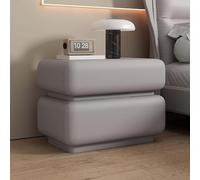 Double Drawer Bedside Table - PU Leather Nightstand with Solid Wood Frame for Bedroom Storage, Modern Design, Stylish Furniture, Easy Assembly