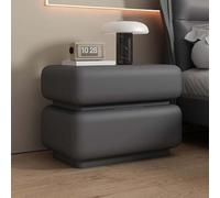 Double Drawer Nightstand - PU Leather Bedside Table with Solid Wood Frame for Bedroom Storage, Modern Design, Stylish & Durable Furniture