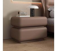 Double Drawer Nightstand - PU Leather Bedside Table with Solid Wood Frame for Bedroom Storage, Modern Design, Stylish and Durable Furniture