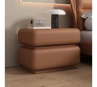 Double Drawer Nightstand - PU Leather Bedside Table with Solid Wood Frame for Bedroom Storage, Modern Design, Stylish Night Stand Furniture