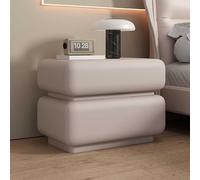 Double Drawer Nightstand - PU Leather Bedside Table with Solid Wood Frame for Bedroom Storage, Modern Design, Stylish Furniture for Home Decor