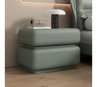 Double Drawer Nightstand - PU Leather Bedside Table with Solid Wood Frame for Bedroom Storage, Modern Design, Stylish and Durable Furniture