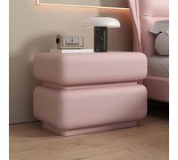Double Drawer Nightstand - PU Leather Bedside Table with Solid Wood Frame Storage for Bedroom, Modern Design, Stylish and Functional Furniture