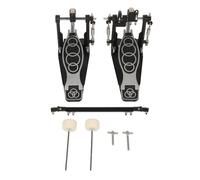 Double Drum Pedal, Powerful Performance Adjustable Tension Anti Slip Bass Jazz Drum Pedal for Professional Drummers Metal Aluminum Alloy 2 Pedals 2 Beaters