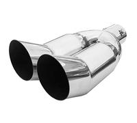 Double Dual Twin Exhaust Tip Trim Car End Pipe Tail Sport Muffler Stainless Steel Chrome Universal