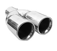 Double Dual Twin Exhaust Tip Trim Car End Pipe Tail Sport Muffler Stainless Steel Chrome Universal