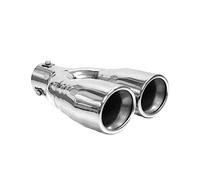 Double Dual Twin Exhaust Tip Trim Car End Pipe Tail Sport Muffler Stainless Steel Chrome Universal