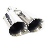 Double Dual Twin Exhaust Tip Trim Car End Pipe Tail Sport Muffler Stainless Steel Chrome Universal