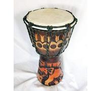 Double Duck Hand- Carved Djembe Bongo Drum Carved From One Piece Of Wood Elephant Carving New 30 Cm