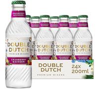 Double Dutch Cranberry and Ginger Tonic water | Low Calorie Tonic Water | 100% Natural Ingredients | Gluten Free, Vegan Friendly Premium Mixer Perfect For Gin, Vodka & Cocktails | 24 x 200ml Bottles