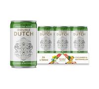 DOUBLE DUTCH Cucumber and Watermelon Premium Tonic Water (24 x 150ml Bottles) - Low Calorie, Diet Tonic Water for Gin and Cocktails |Gluten Free,