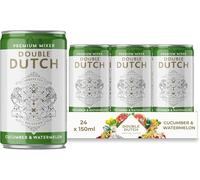 Double Dutch Cucumber & Watermelon Soda | Low Calorie Diet Soft Drink | 100% Natural Ingredients | Gluten Free, Vegan Friendly Premium Mixer Perfect For Gin, Vodka & Cocktails | 24 x 150ml Cans